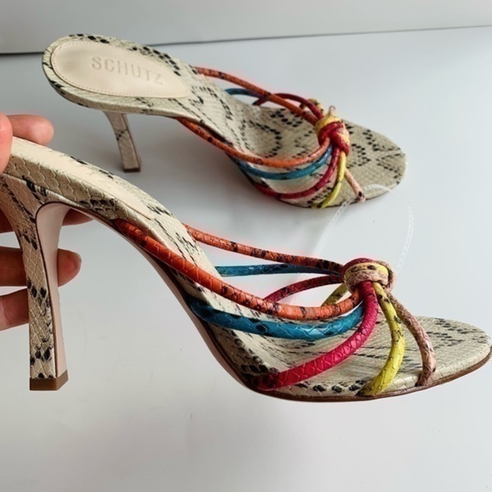 SCHUTZ Rina snake effect leather Sandals